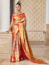 Brocade Zari Jaal Handloom Woven Saree